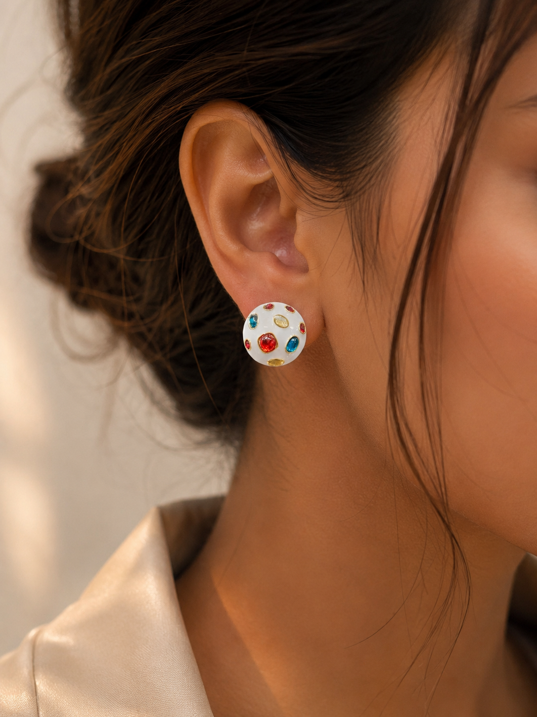 Mosaic Treasure Vintage Gem Enamel Studs