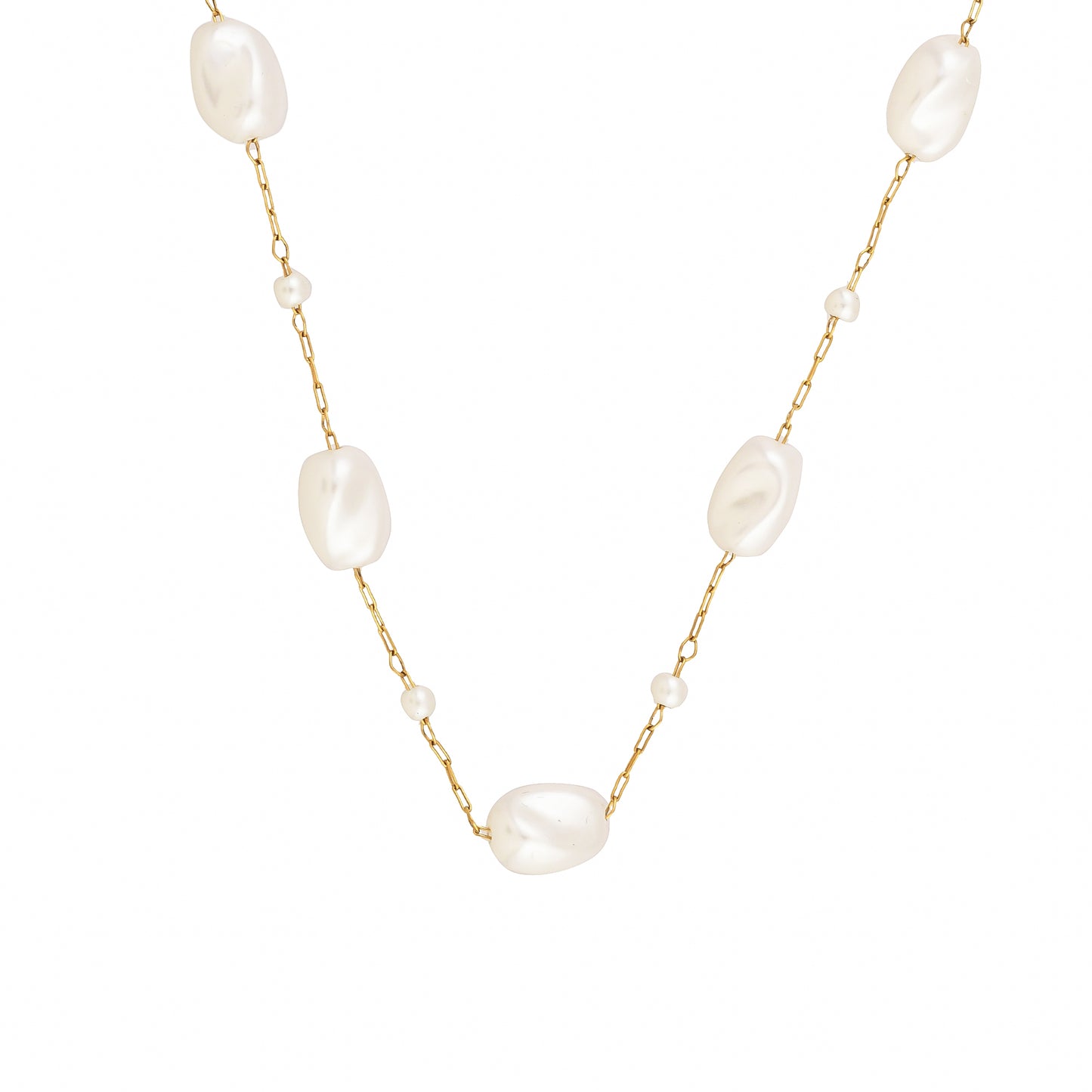 Bradiya Baroque Pearl Gold Necklace - Anti-Tarnish Luxury - Bradiya