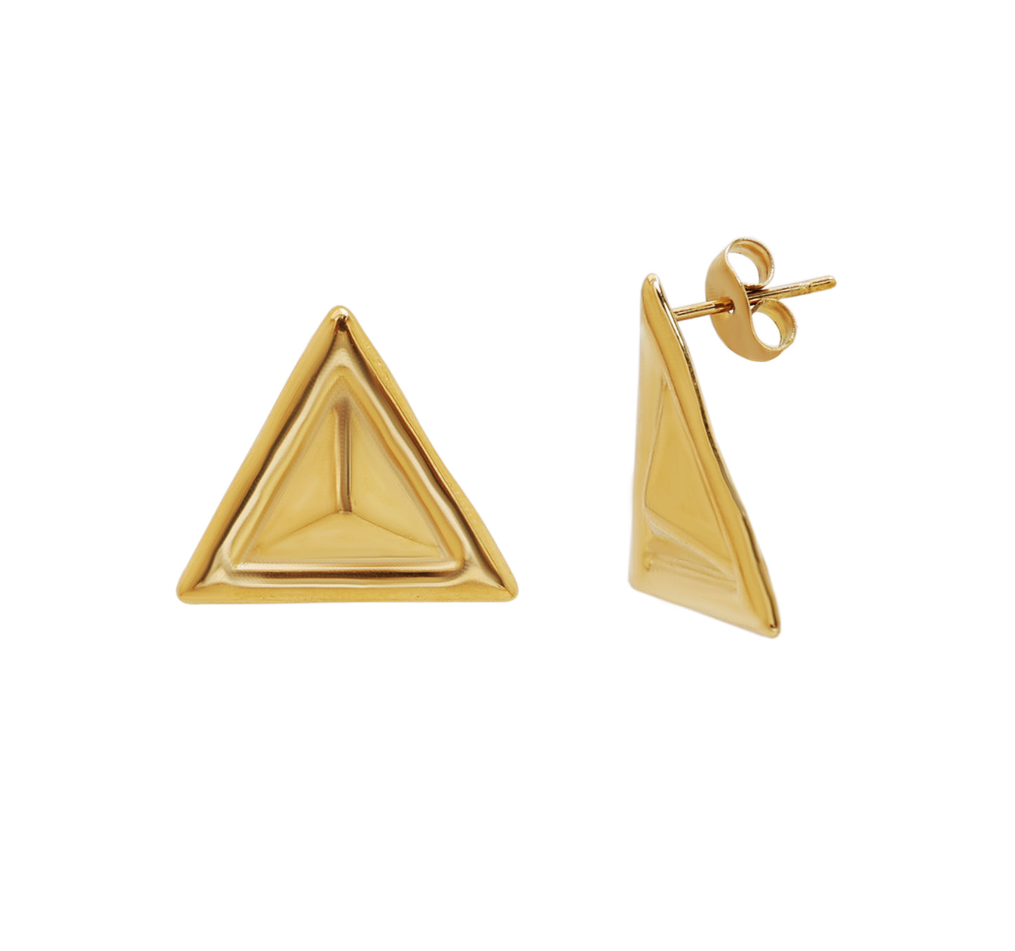 Bradiya Golden Giza Studs - Tarnish-Free Luxury Earrings - Bradiya