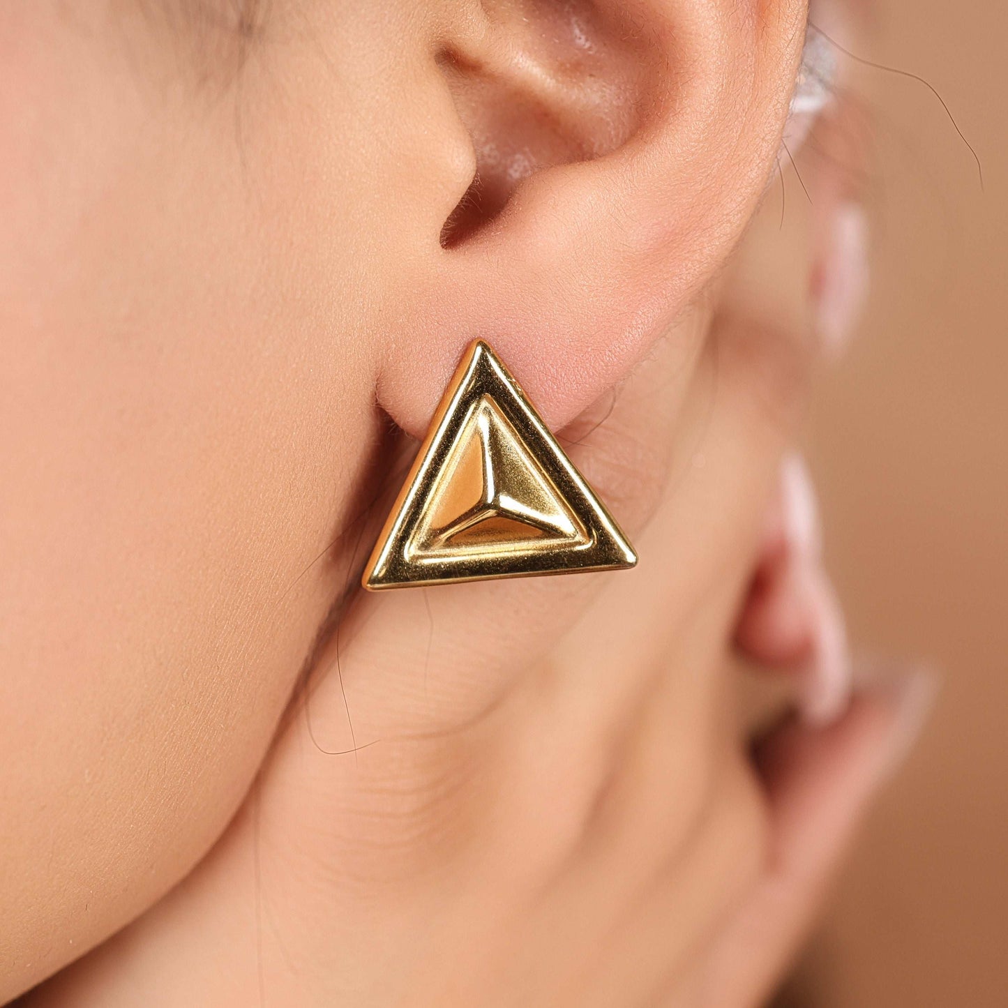 Bradiya Golden Giza Studs - Tarnish-Free Luxury Earrings - Bradiya