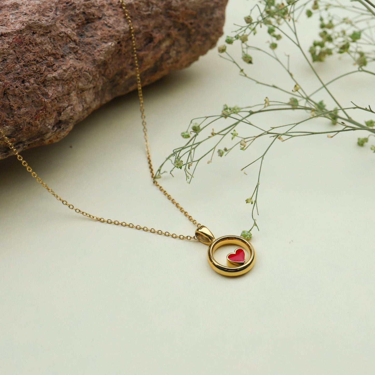 Bradiya Dropping Heart Gold Pendant - Anti-Tarnish Luxury - Bradiya