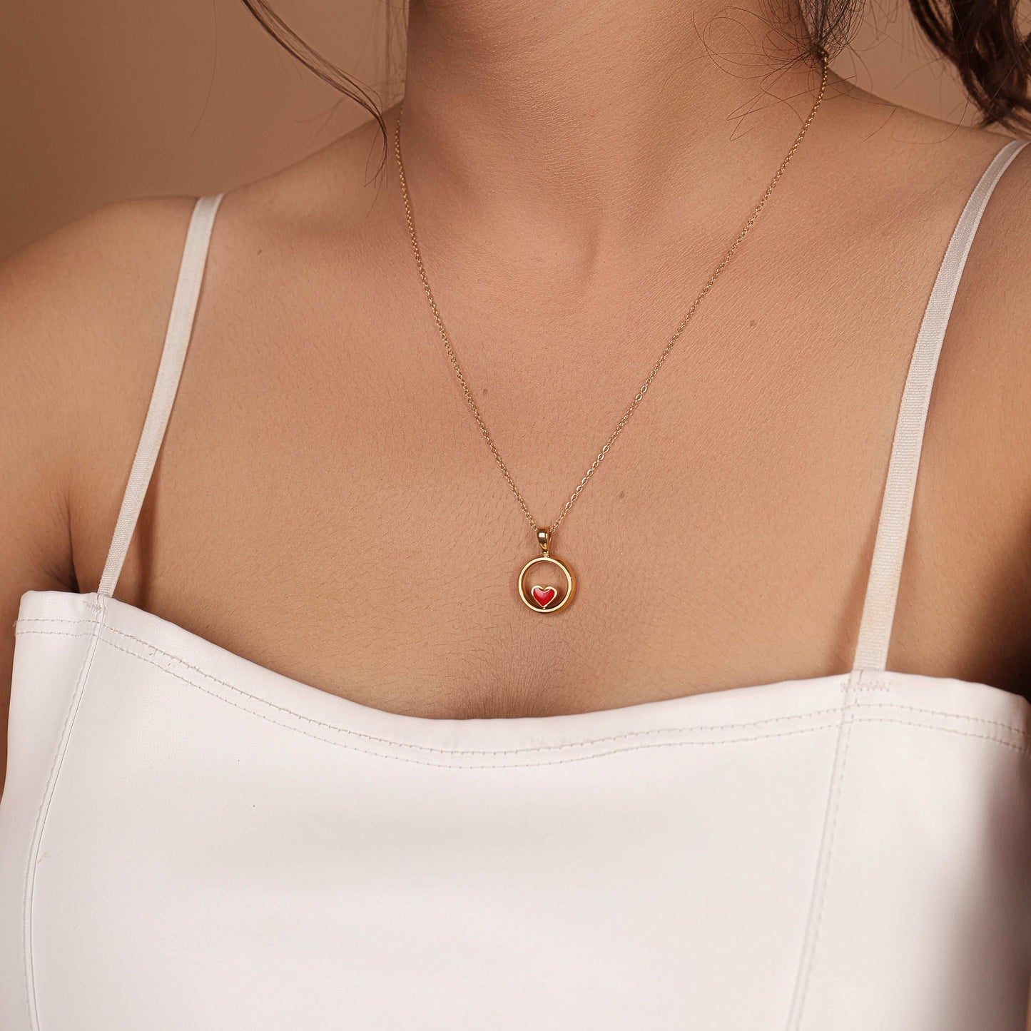 Bradiya Dropping Heart Gold Pendant - Anti-Tarnish Luxury - Bradiya