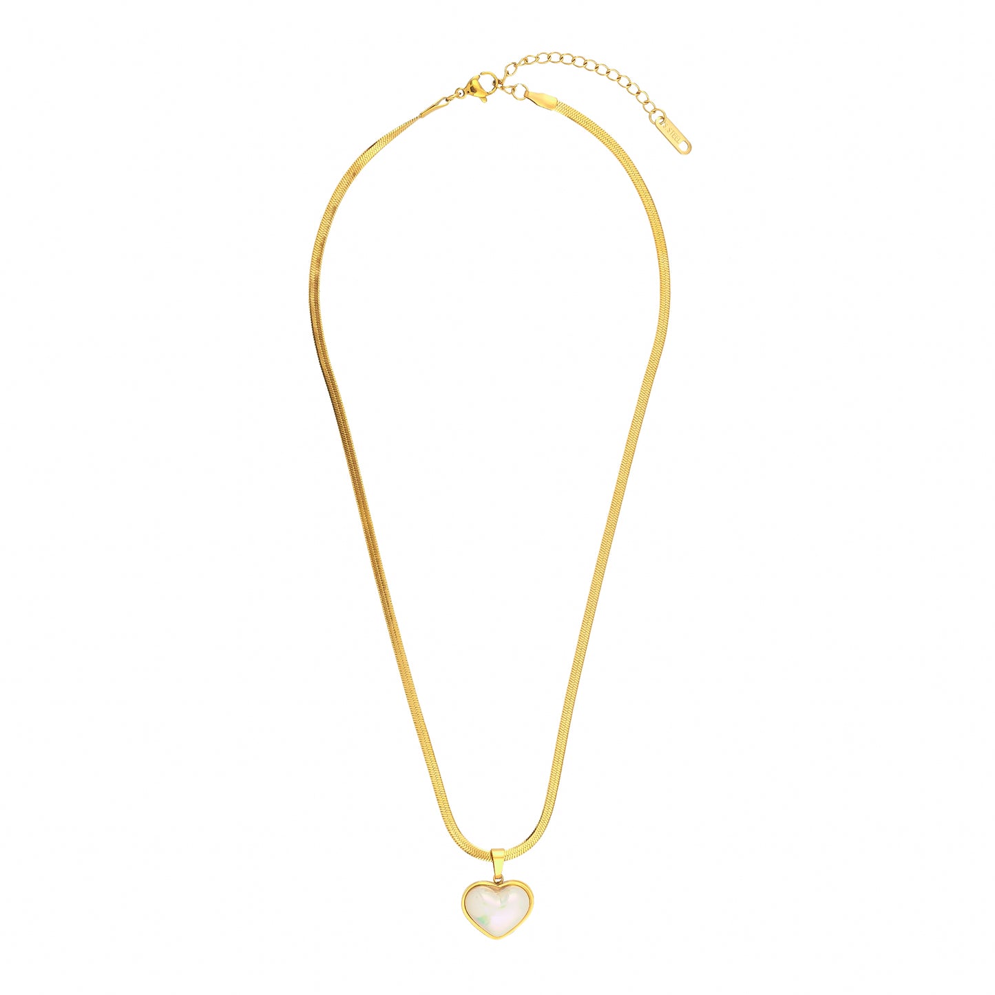 White Pearl Heart 18 Kt Gold Pendant - Bradiya