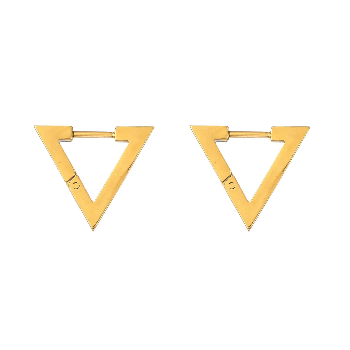 Geometric Triangle Hoop Earrings - Anti-Tarnish Gold - Bradiya