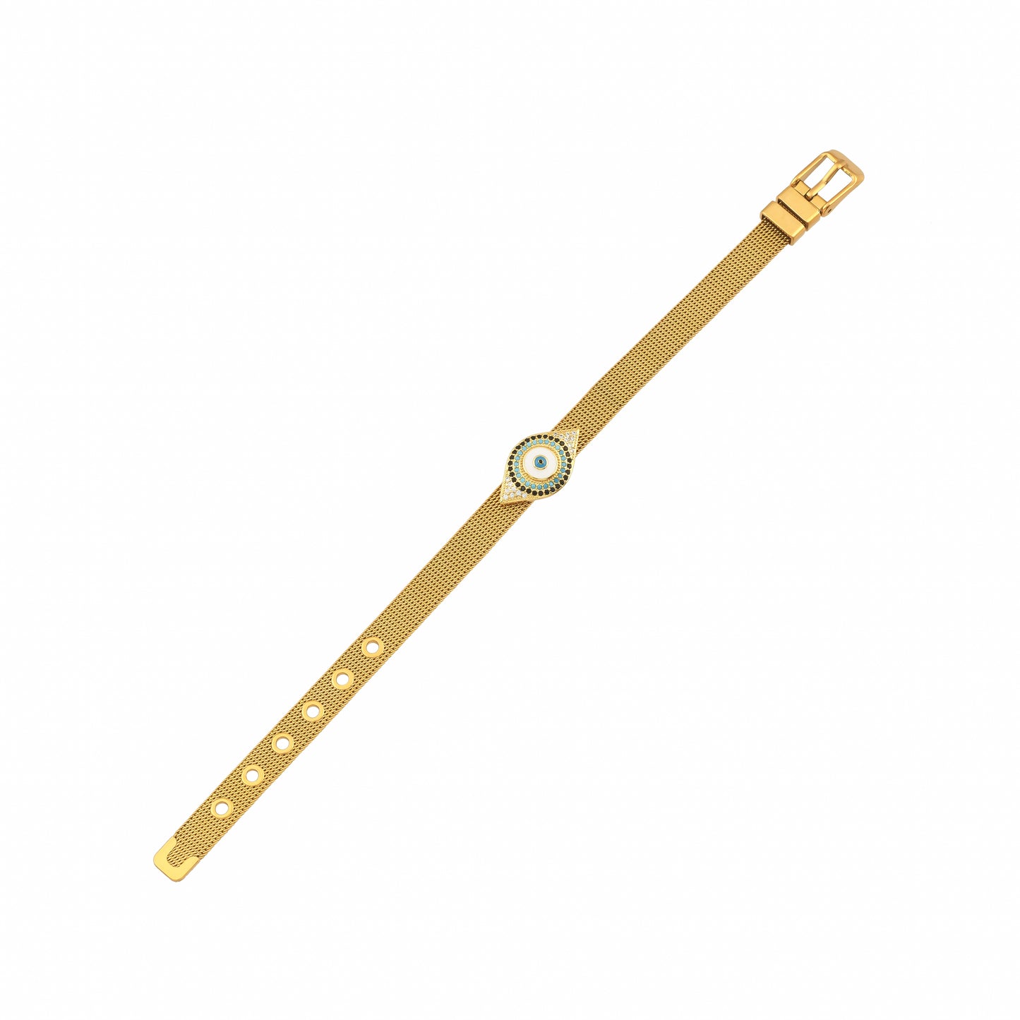 Bradiya Luxury Evil Eye Bracelet - Anti-Tarnish Mesh Band - Bradiya