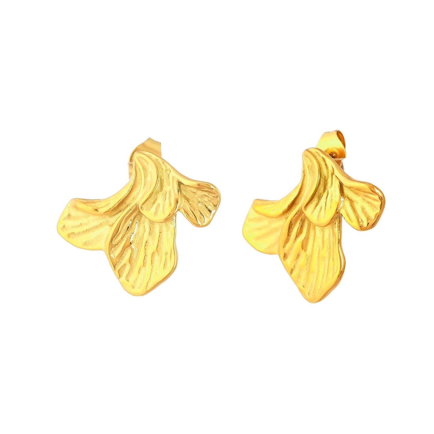 Gold Petal Drop Anti Tarnish Earrings - Bradiya