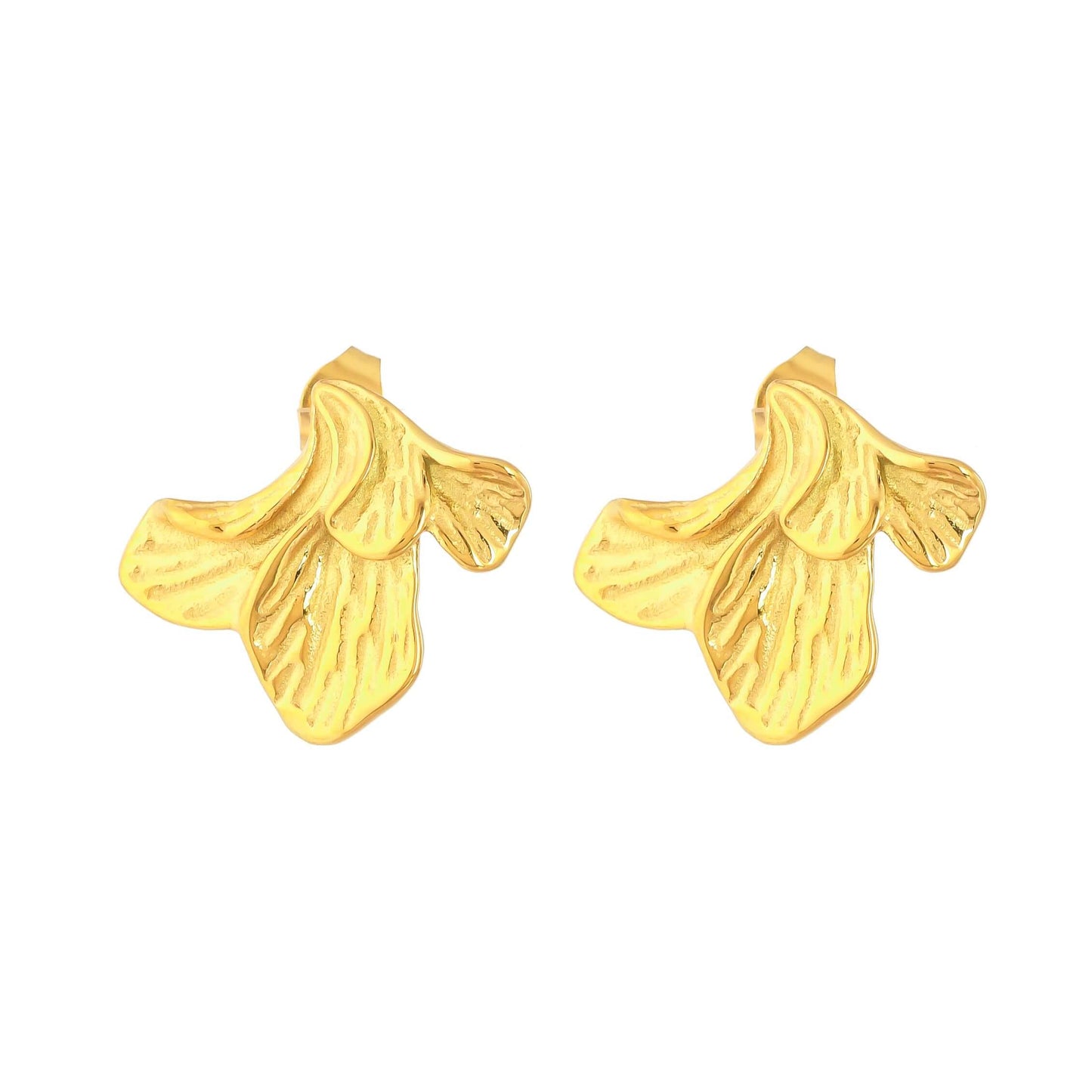 Gold Petal Drop Anti Tarnish Earrings - Bradiya
