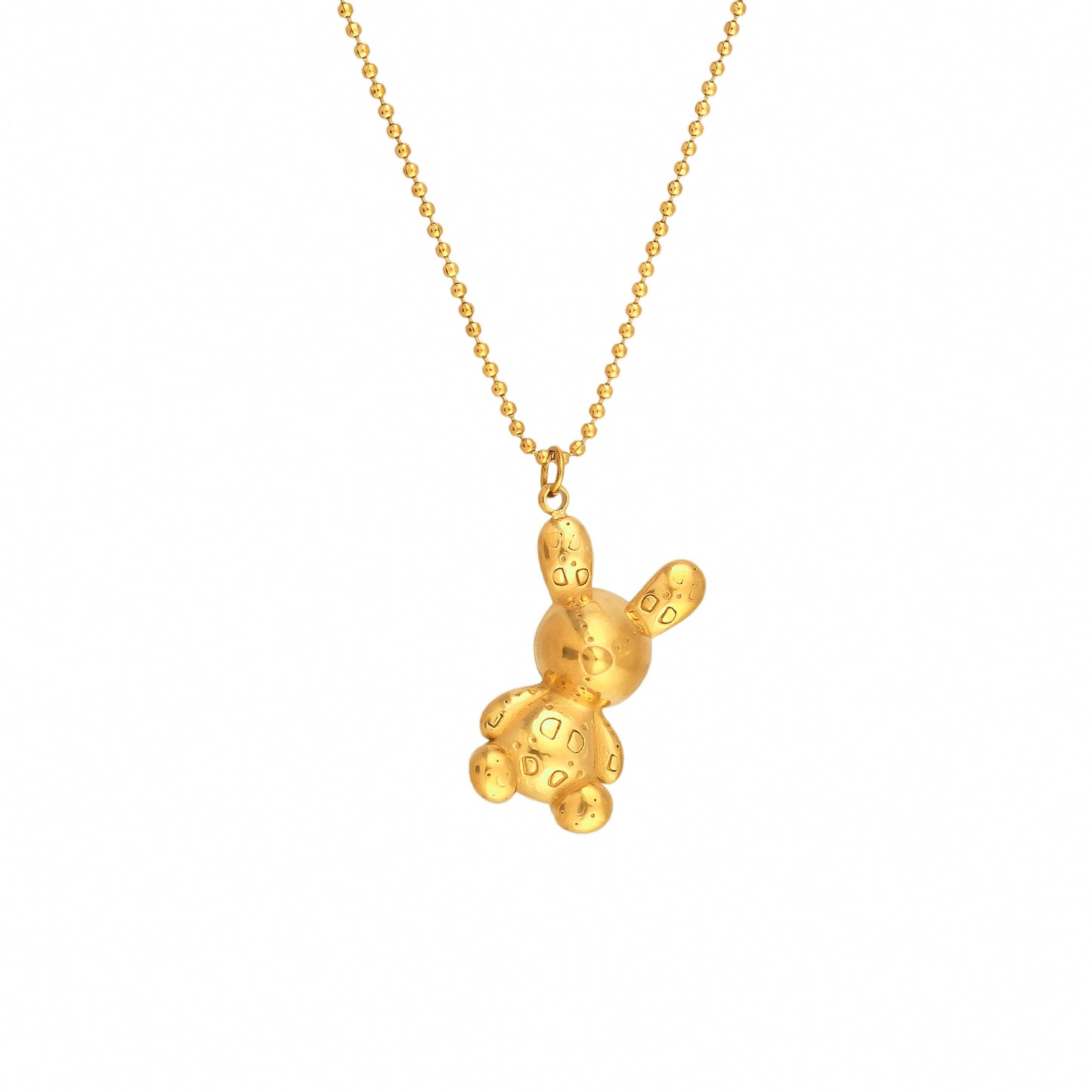 Cute 18Kt Gold Rabbit Pendant Necklace - Bradiya