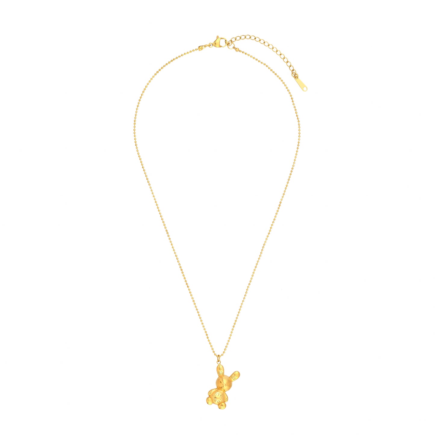 Cute 18Kt Gold Rabbit Pendant Necklace - Bradiya