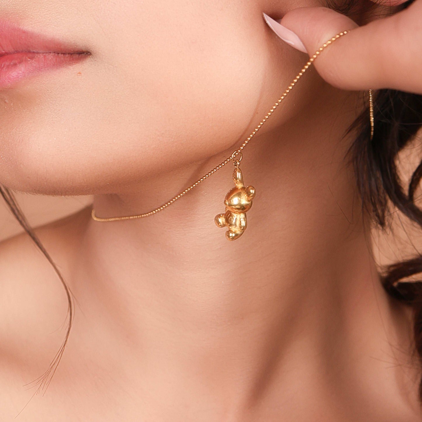 Cute 18Kt Gold Rabbit Pendant Necklace - Bradiya