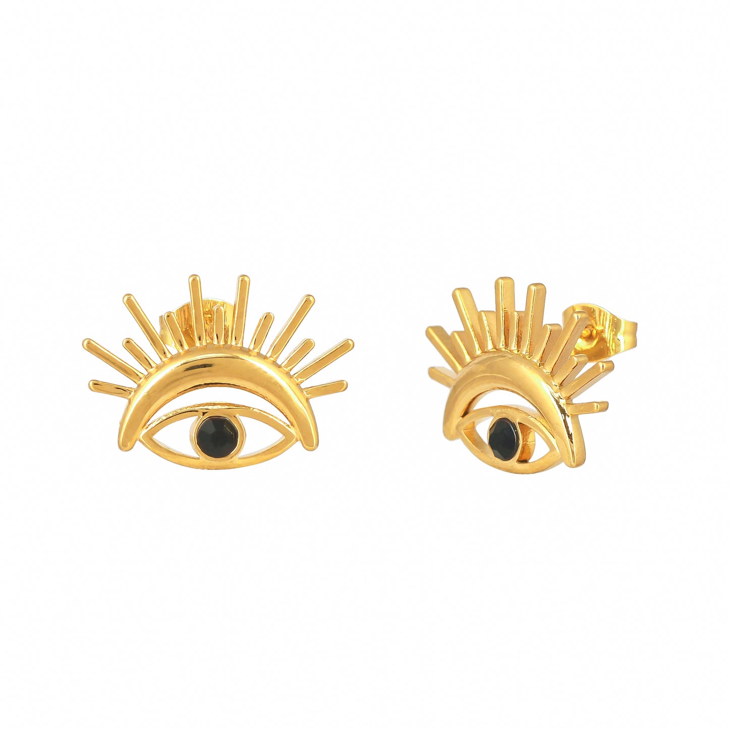 18Kt Gold Plated Evil Eye Gold Earrings - Bradiya