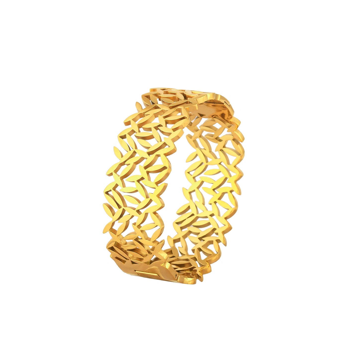 Golden Leaf Beautiful Bangle - Anti-Tarnish Luxury - Bradiya