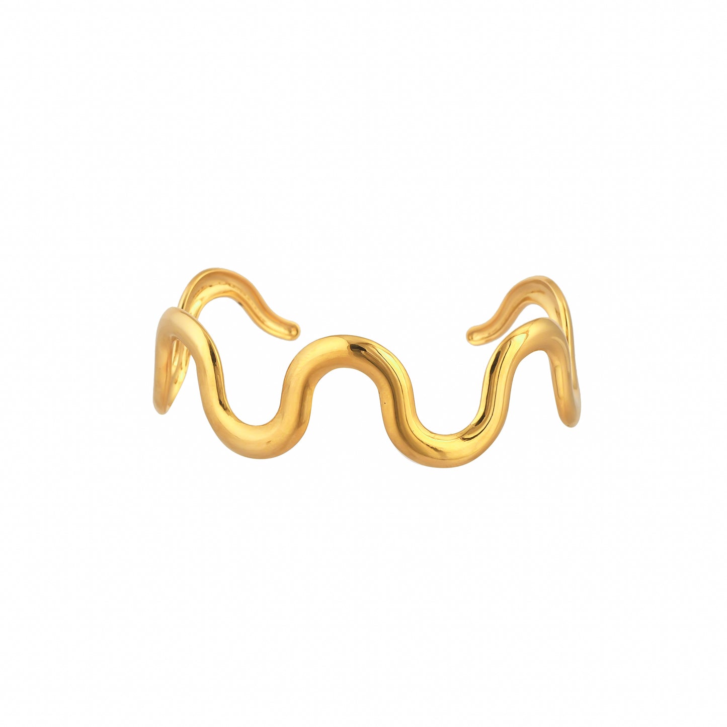 Wavy Open Cuff Jewelry - Anti-Tarnish Luxury - Bradiya