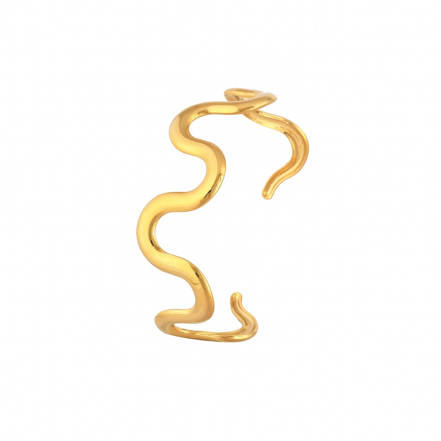 Wavy Open Cuff Jewelry - Anti-Tarnish Luxury - Bradiya