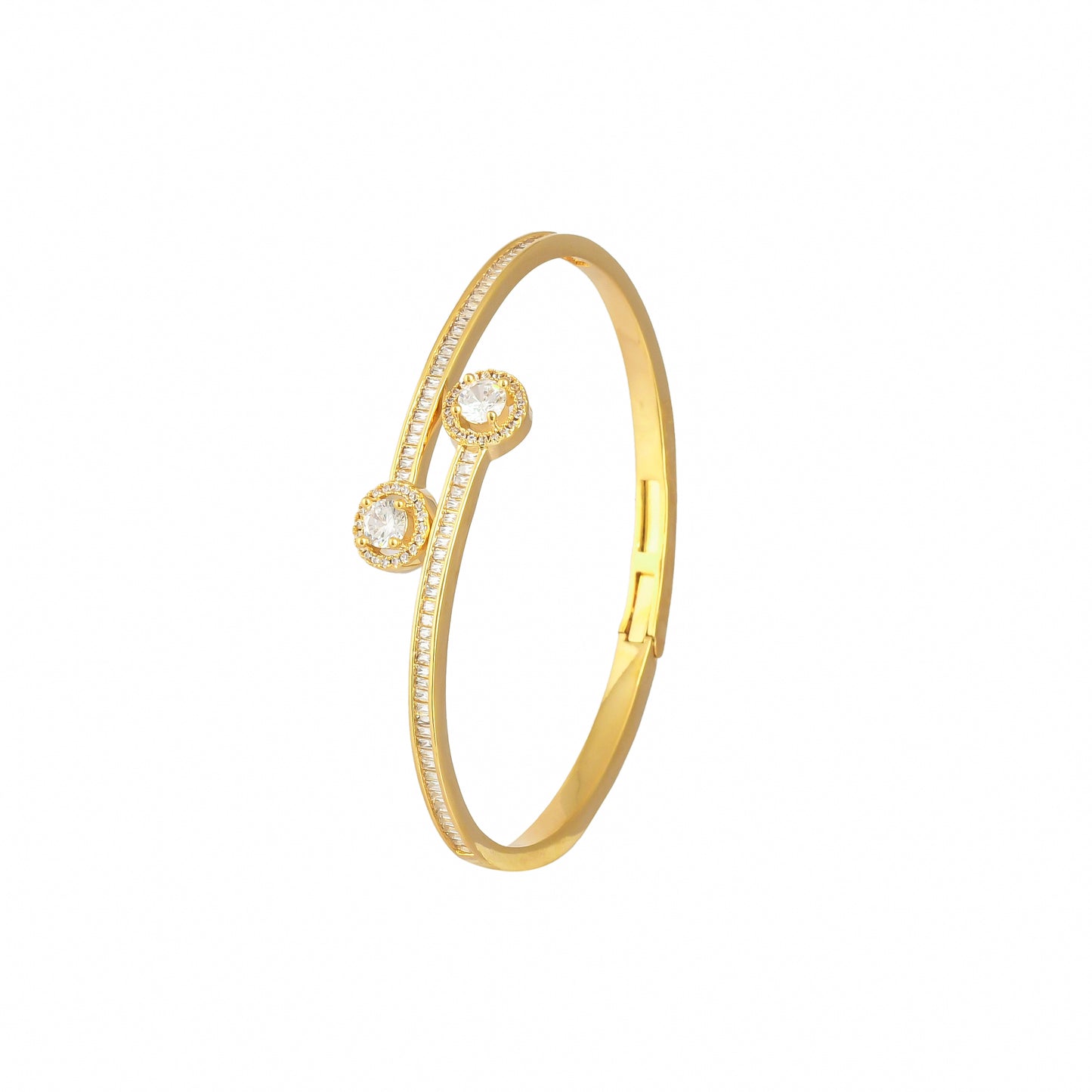 Bradiya Luxury Diamond Cuff Bangle - Anti-Tarnish Gold - Bradiya