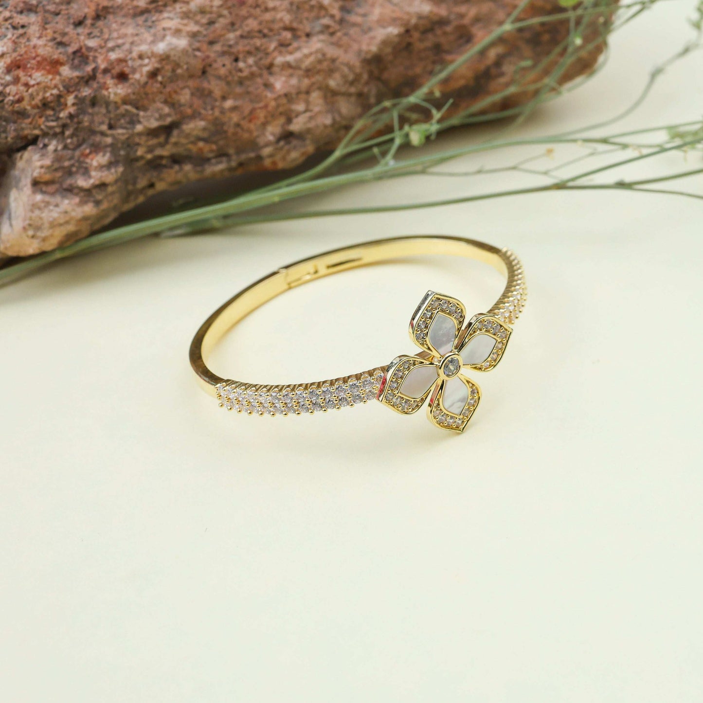 Bradiya Luxury Diamond Floret Bangle - Bradiya