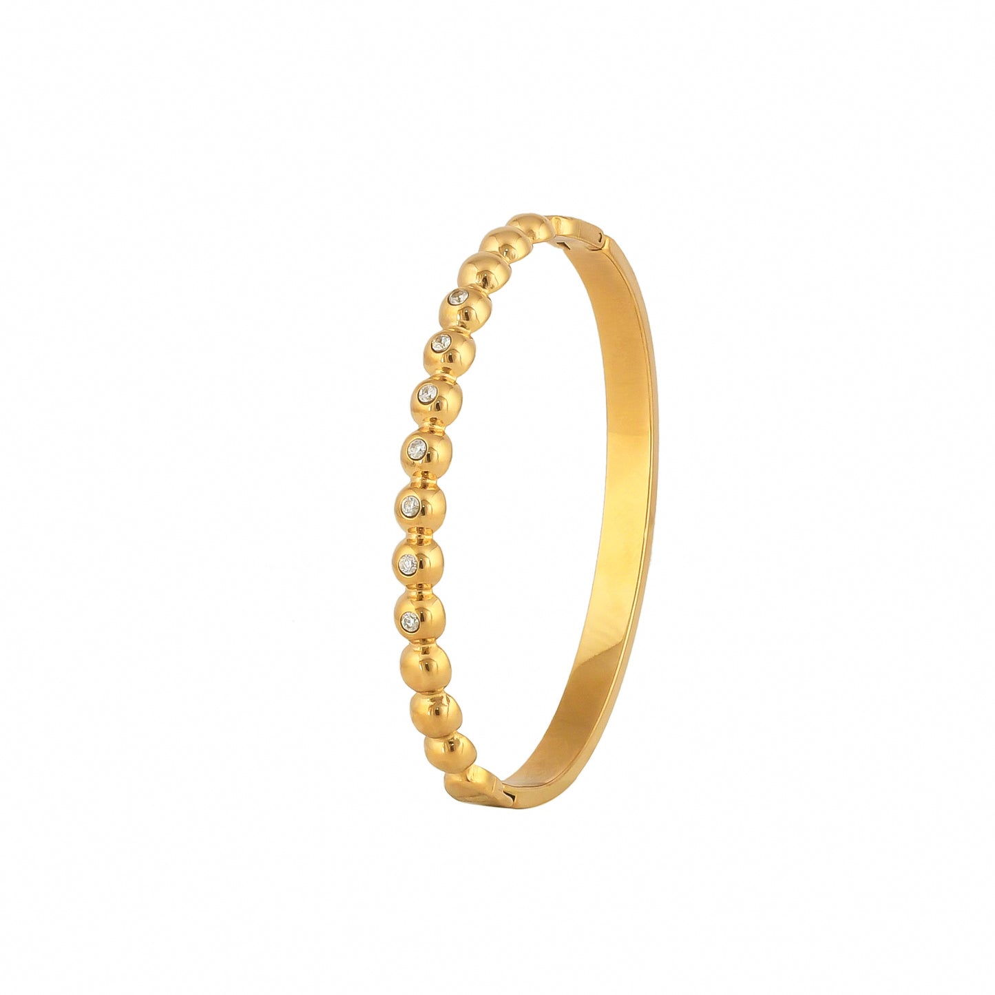 Luxury Dot Sparkle Bangle - Tarnish-Free Gold - Bradiya