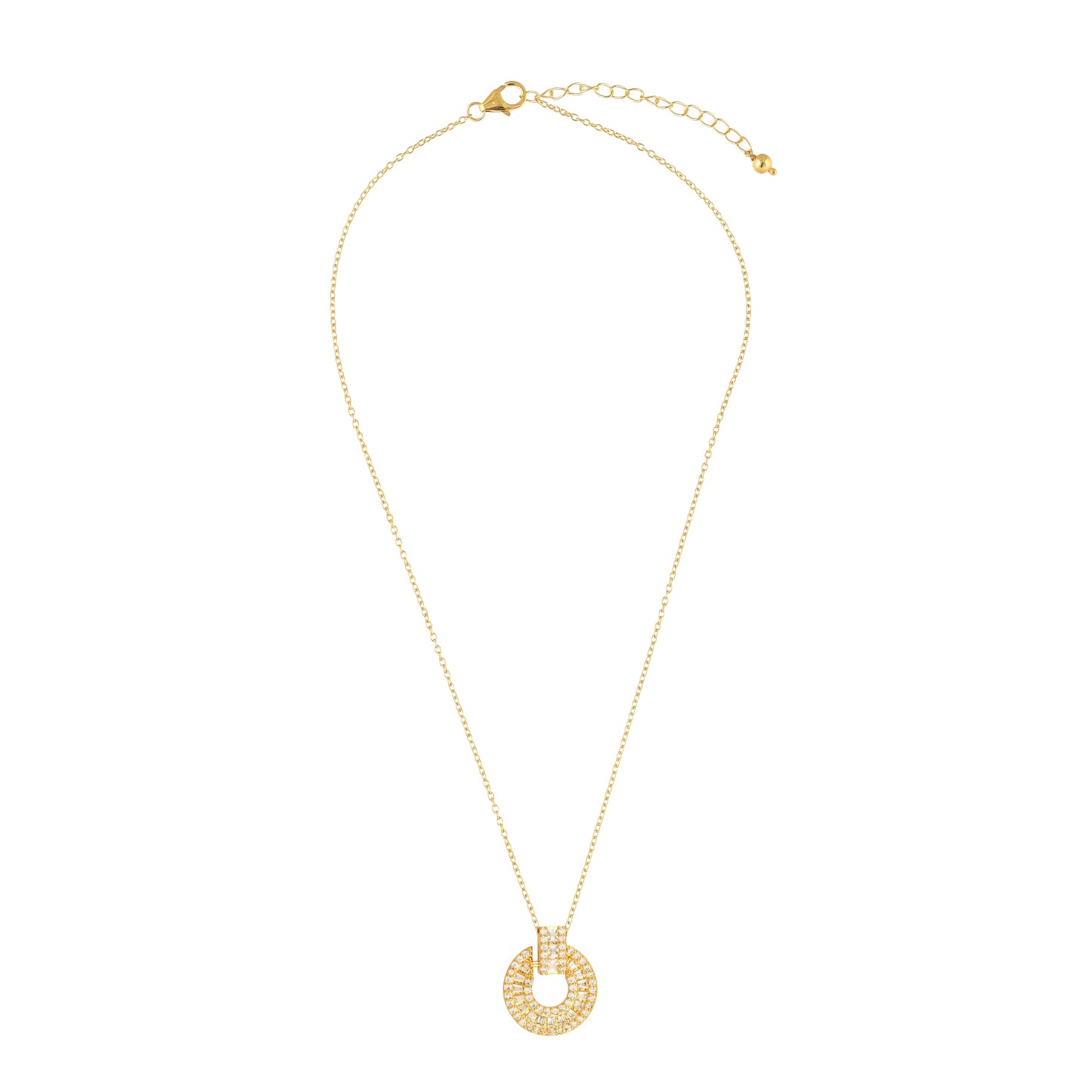 Bradiya Luxury Gold Circle Pendant Necklace - Tarnish-Free - Bradiya