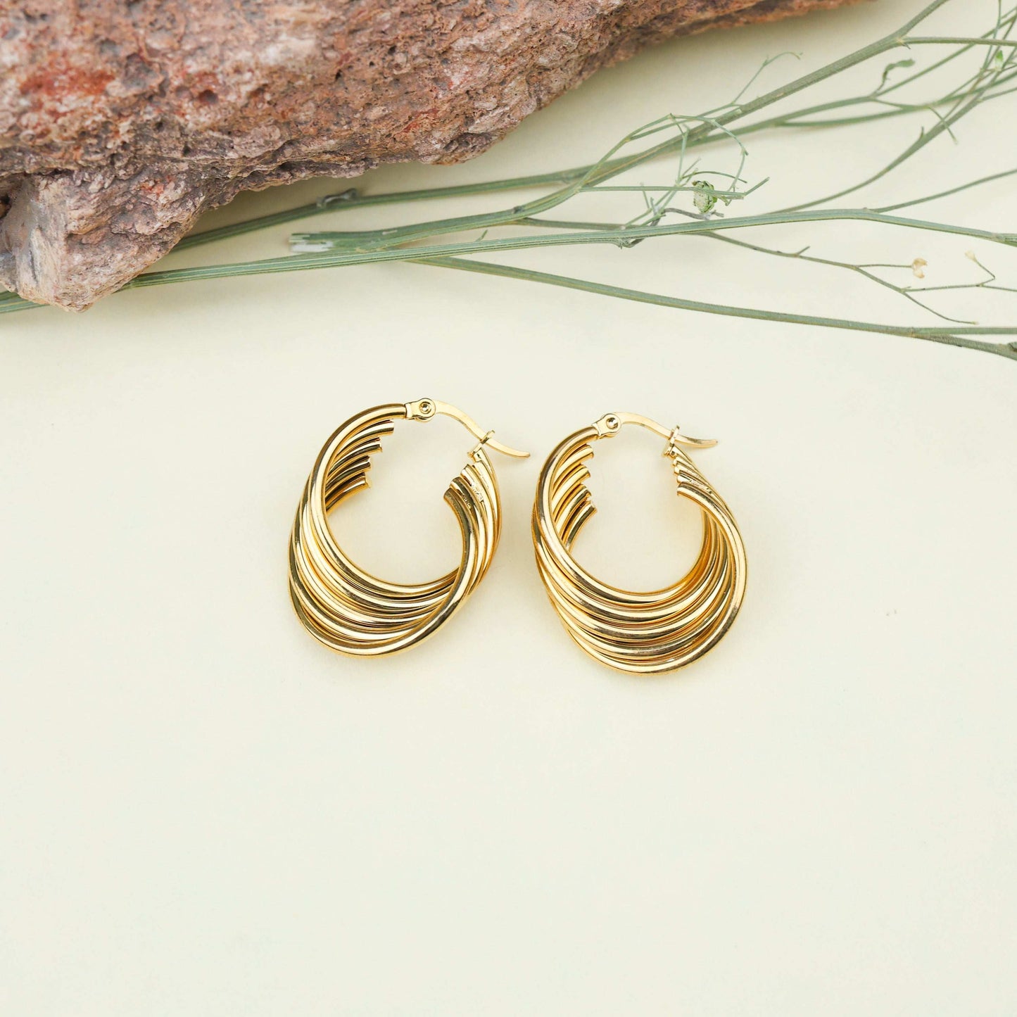 Midas Touch Gold Hoop Earrings - Bradiya