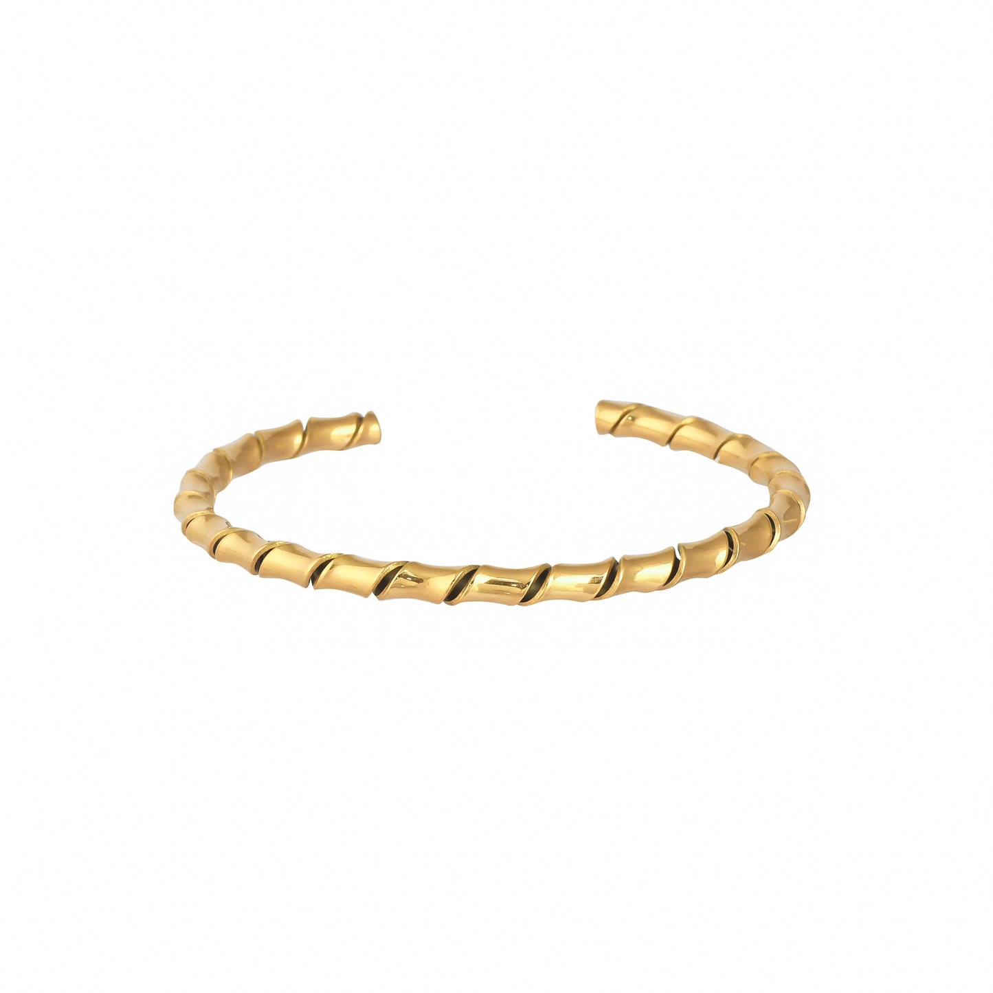 Minimalist Gold Coil Cuff - Bradiya