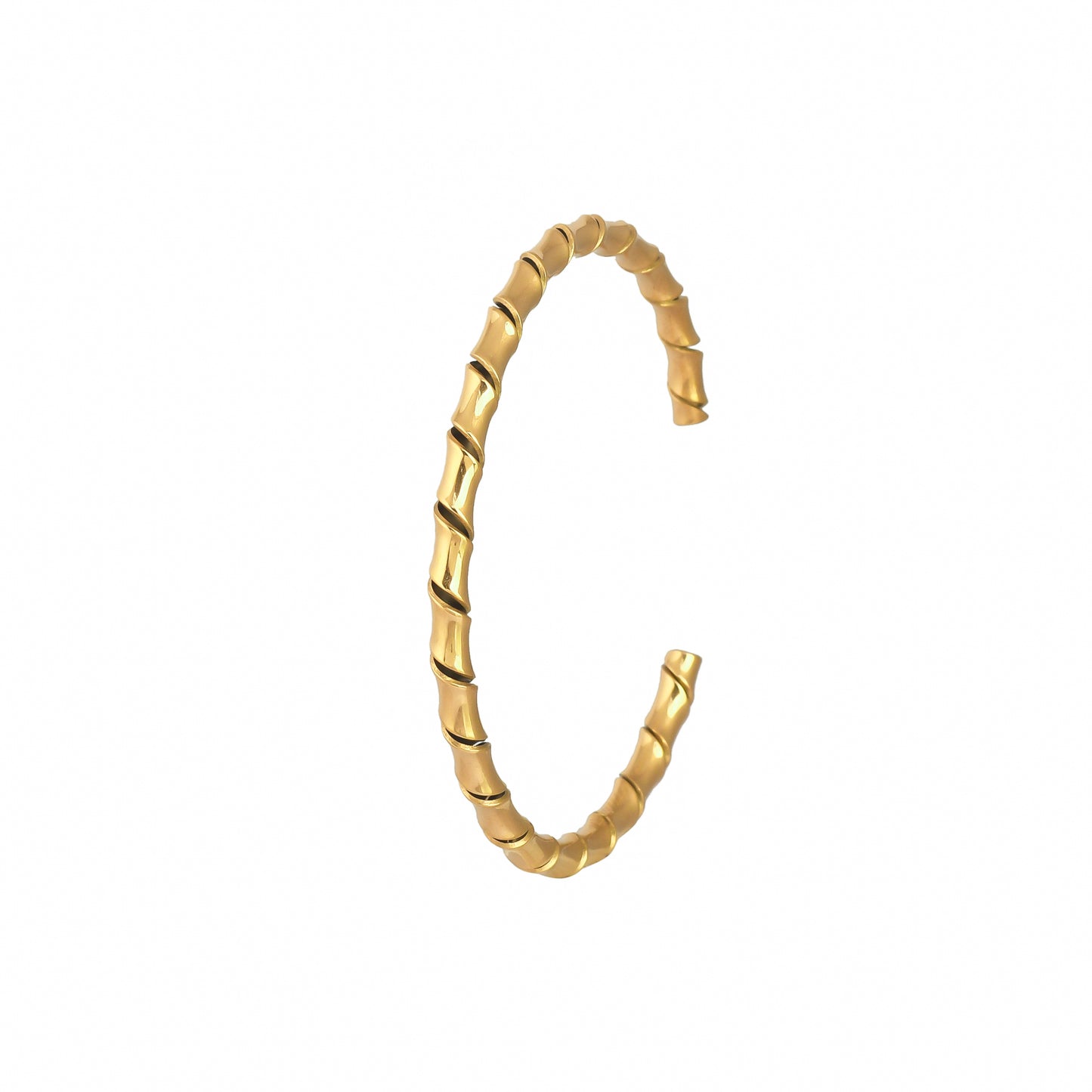 Minimalist Gold Coil Cuff - Bradiya