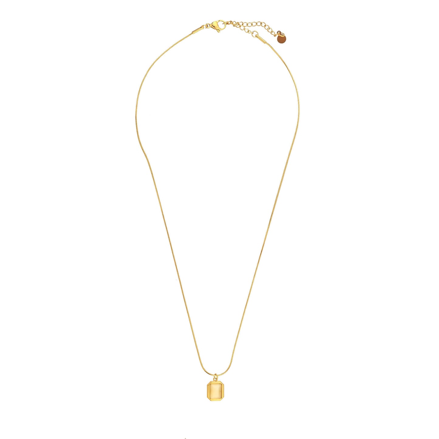 Gold Rectangular Pendant Necklace - Bradiya