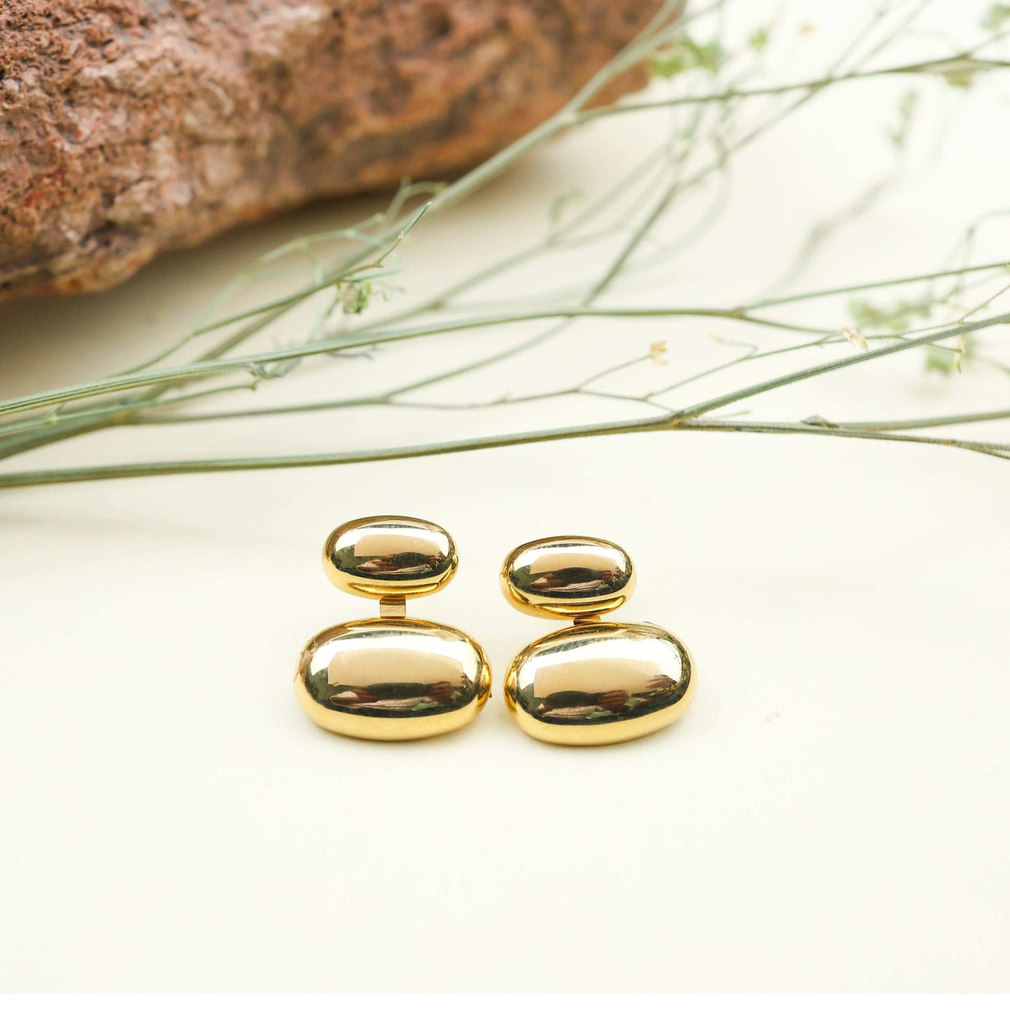 Golden Bean Bliss Earrings - Bradiya