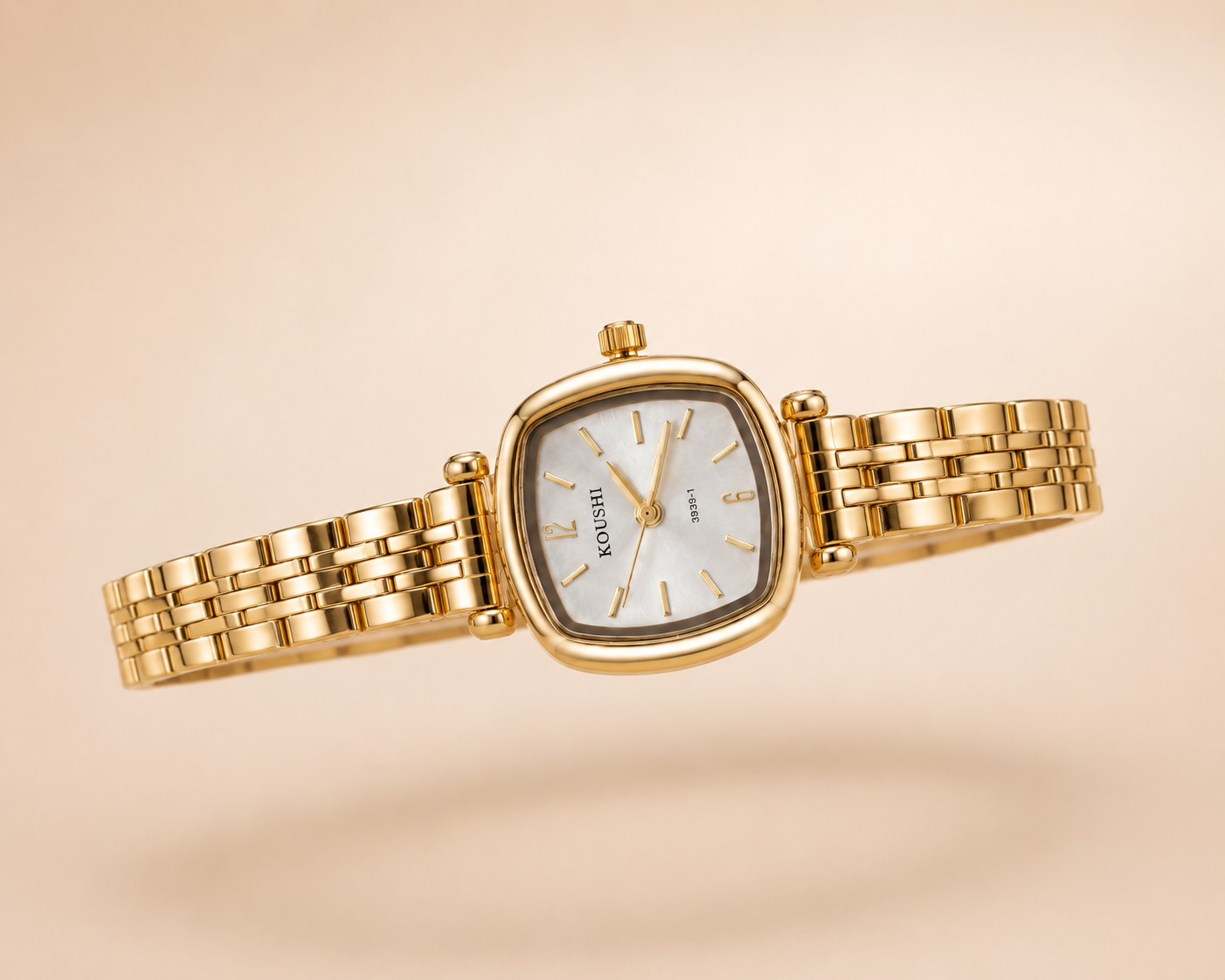 Classic Gold Link Cushion-Cut Watch