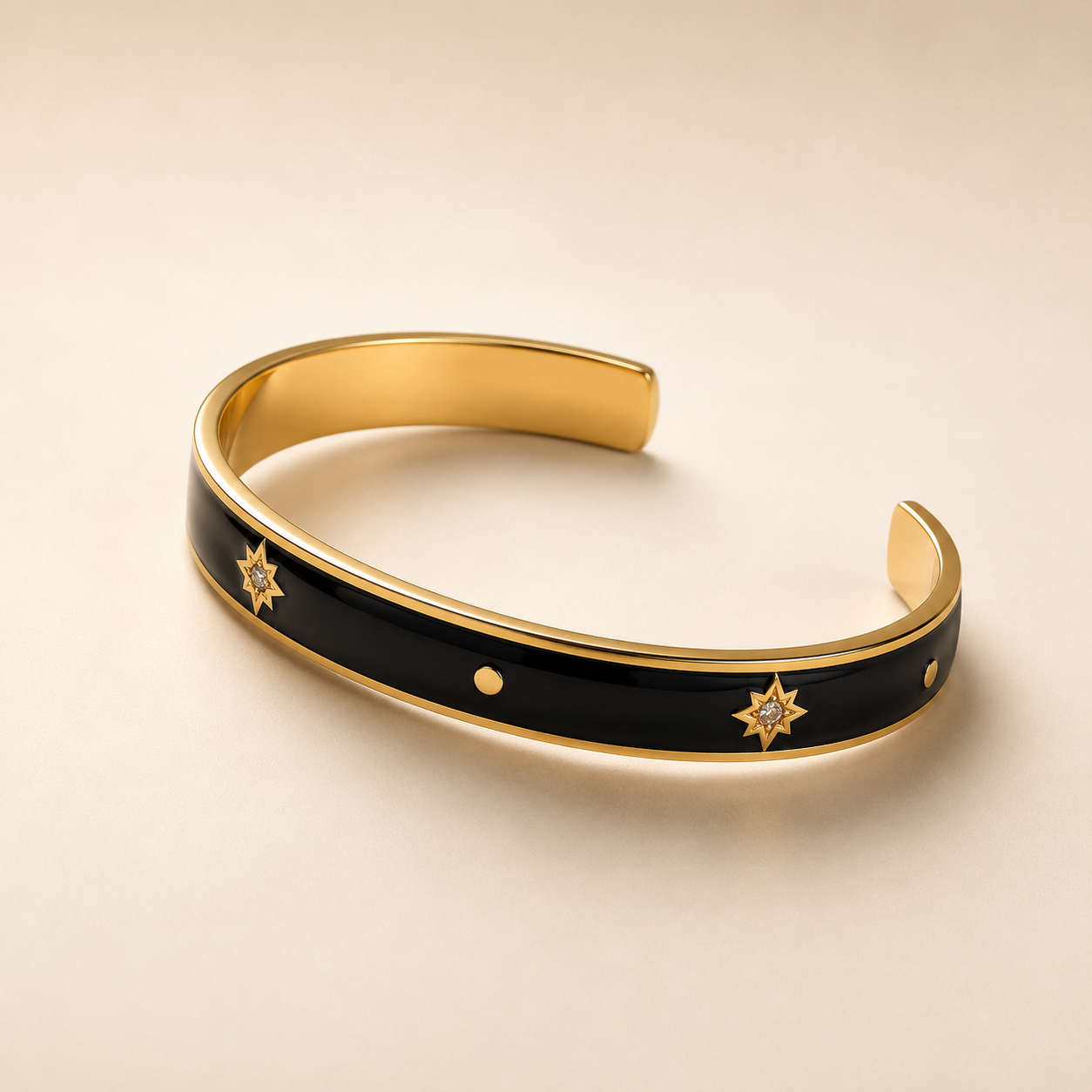 Enamel Gold Cuff Bracelet