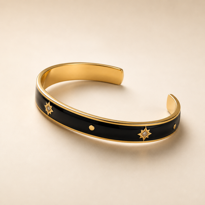 Enamel Gold Cuff Bracelet