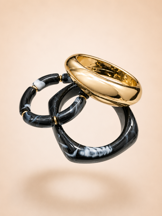Monochrome Resin & Gold Trio