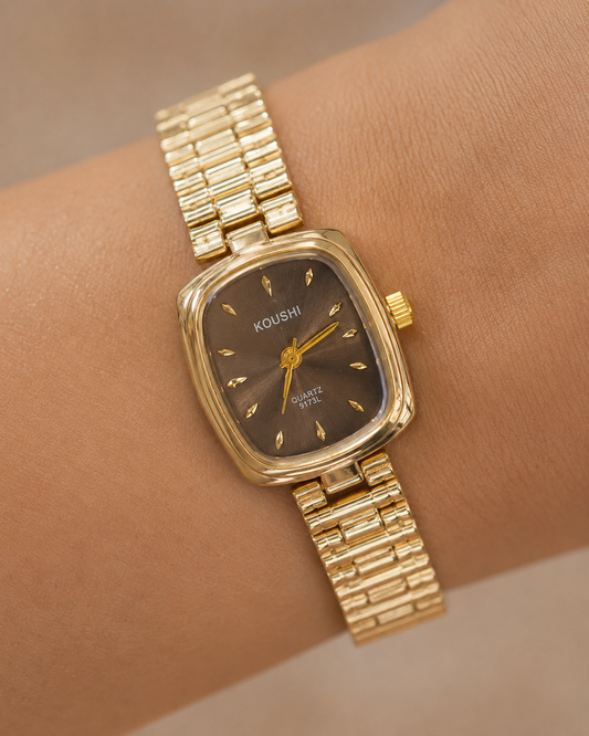 The Koushi Espresso Sunray Cushion Watch
