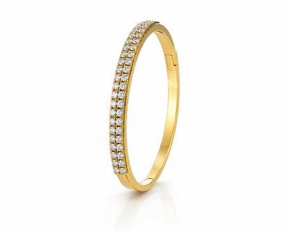 The Starlight Gold Hinged Bangle