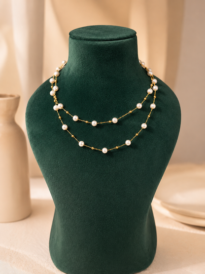 Elegance Pearl Station Double Chain