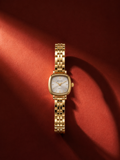Classic Gold Link Cushion-Cut Watch