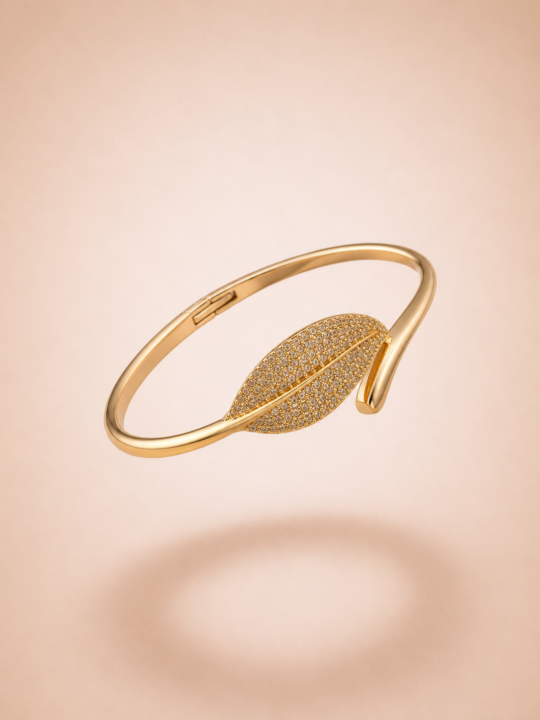 Pavé Leaf Bypass Hinged Bangle