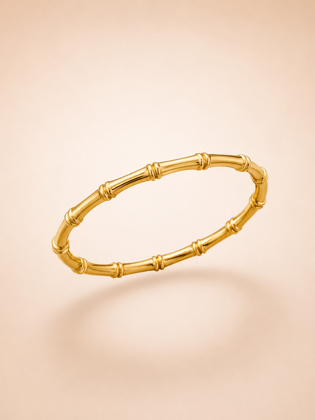 Minimalist Gold Bamboo-Style Bangle
