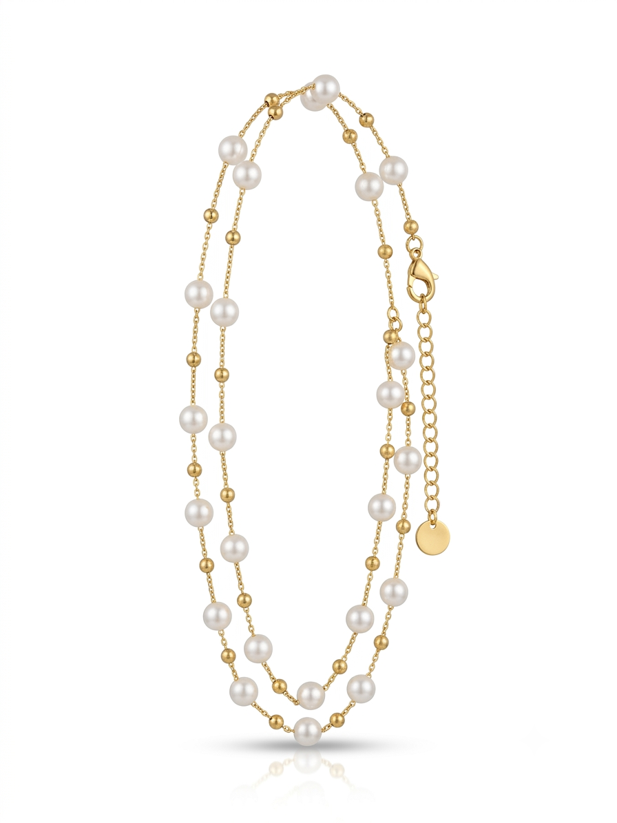 Elegance Pearl Station Double Chain