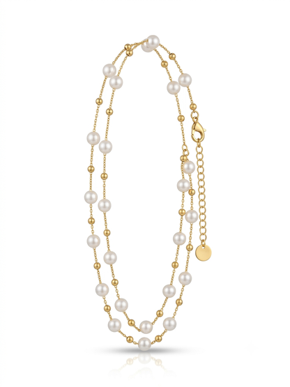 Elegance Pearl Station Double Chain