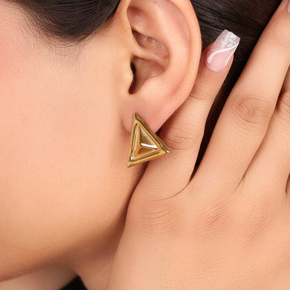 Bradiya Golden Giza Studs - Tarnish-Free Luxury Earrings - Bradiya
