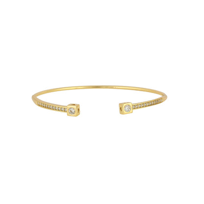 Cube Diamond Open Cuff Bracelet - Bradiya