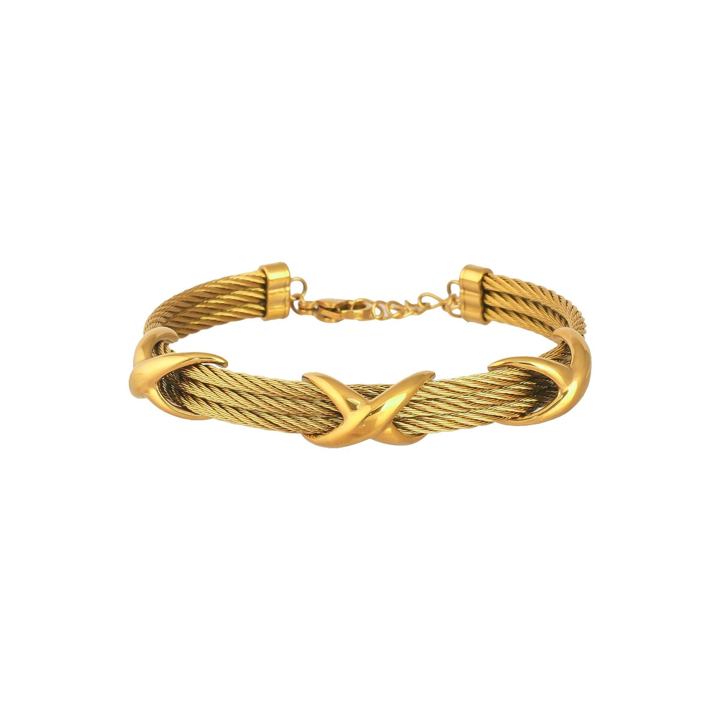 Statement Gold Cable Luxury Bracelet - Bradiya