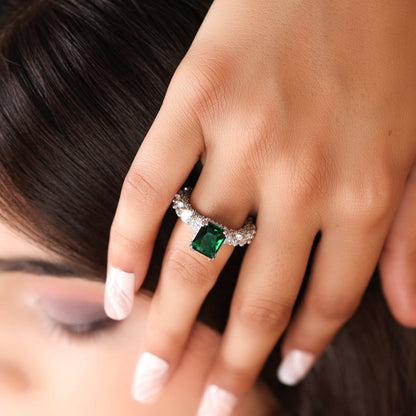 Emerald Envy Ring Luxury Anti-Tarnish Protection - Bradiya