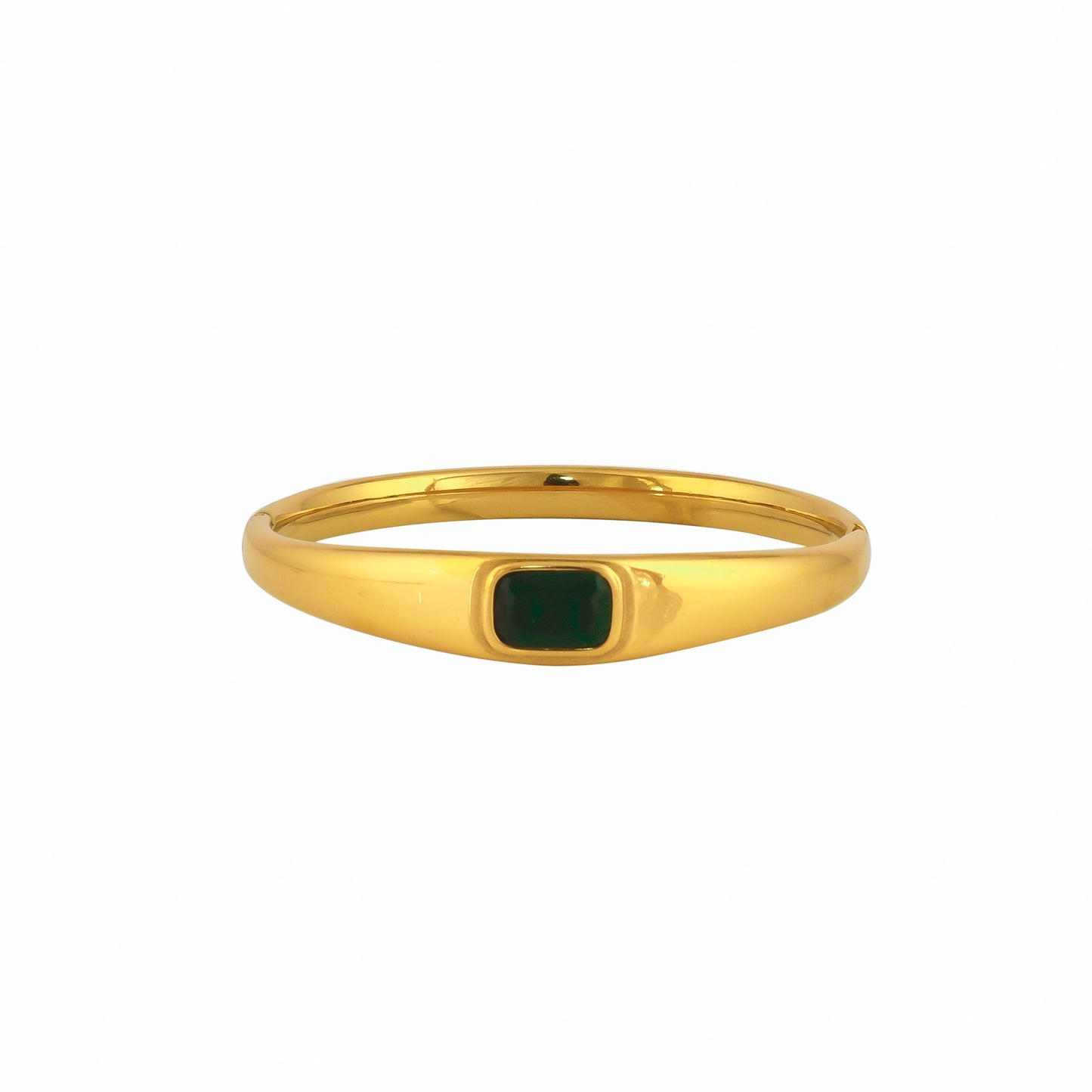 Emerald Gem 18Kt Gold Plated Bangle - Bradiya