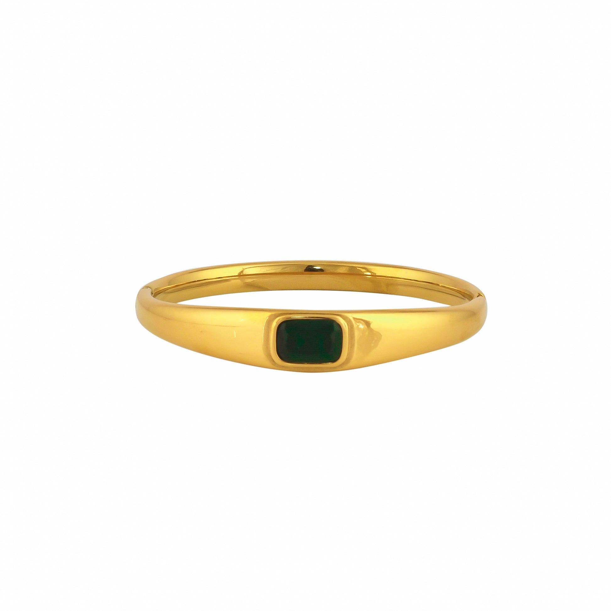 Emerald Gem 18Kt Gold Plated Bangle - Bradiya