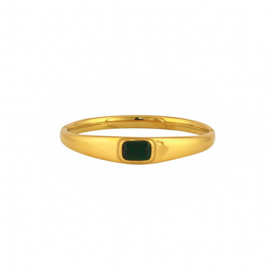 Emerald Gem 18Kt Gold Plated Bangle - Bradiya
