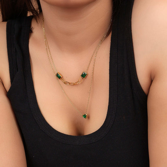 Bradiya Emerald Isle Duo Necklace - Bradiya