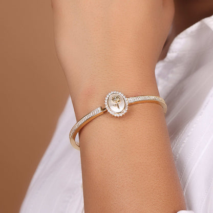 18Kt Gold Plated Gilded Rose Bracelet - Bradiya