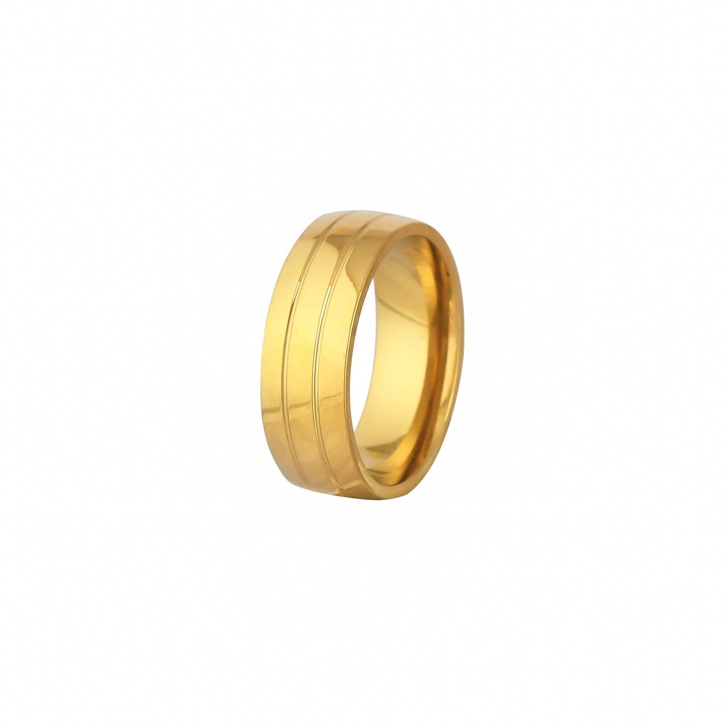 Bevel Groove Band Ring - Anti-Tarnish Luxury - Bradiya