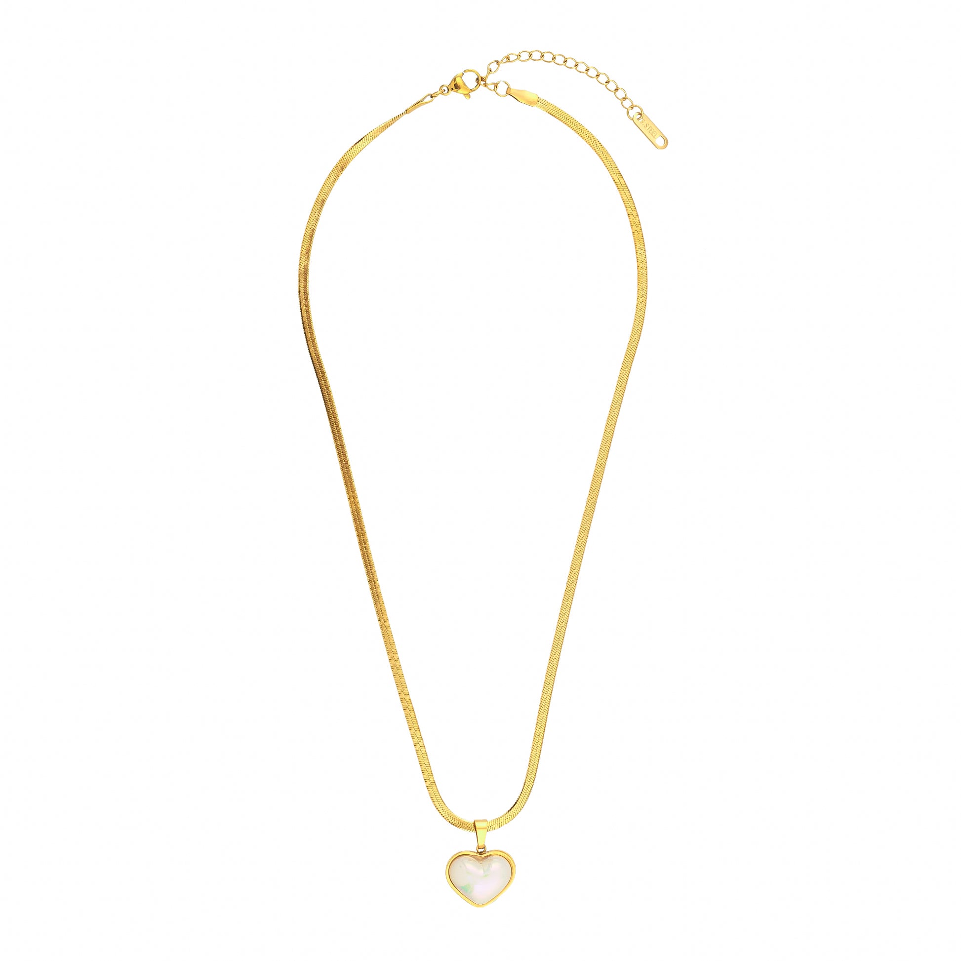 White Pearl Heart 18 Kt Gold Pendant - Bradiya